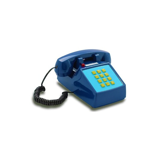 Téléphone rétro filaire OPIS PushMeFon - Bleu foncé