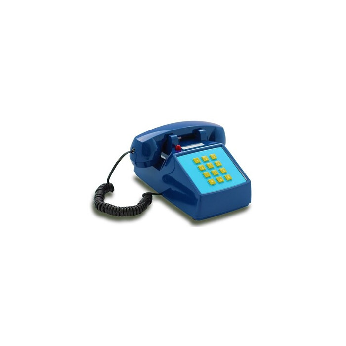 Téléphone rétro filaire OPIS PushMeFon - Bleu foncé