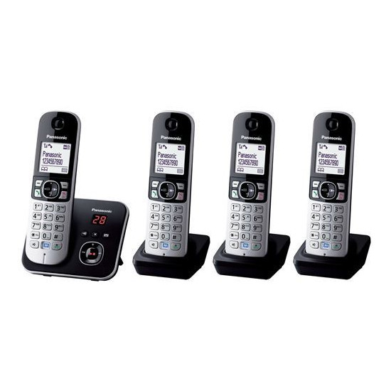 Téléphone fixe sans fil Panasonic KX-TG6824FRB Quattro