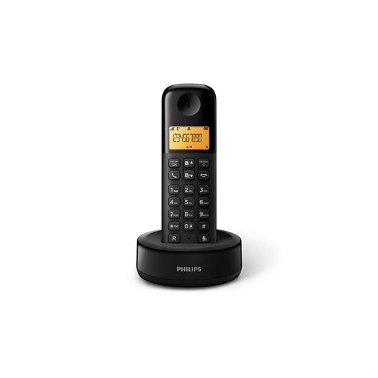 Téléphone fixe sans fil Philips D1601B Noir