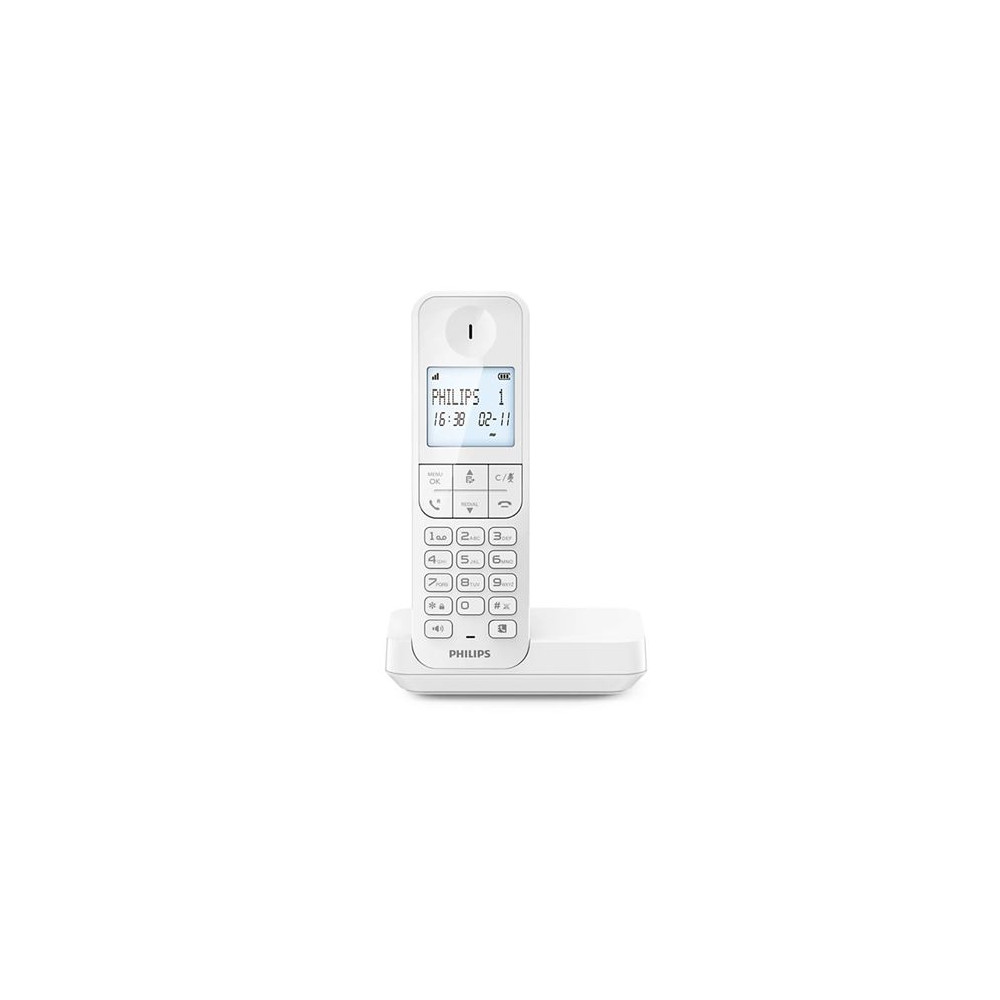 Téléphone Fixe Sans Fil Philips D2701W Solo Blanc