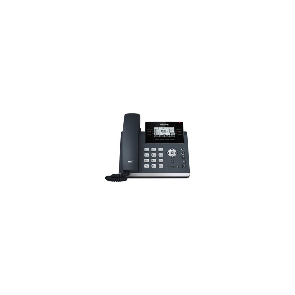 Yealink SIP-T42U - Téléphone VoIP avec ID d'appelant - à 5 voies capacité d'appel - SIP, SIP v2, SRTP - 12 lignes - gris classiq