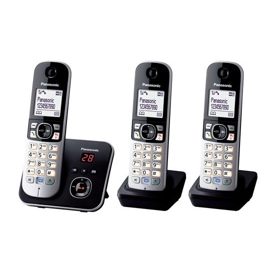 Téléphone Fixe sans fil Panasonic KX-TG6823 Trio Noir