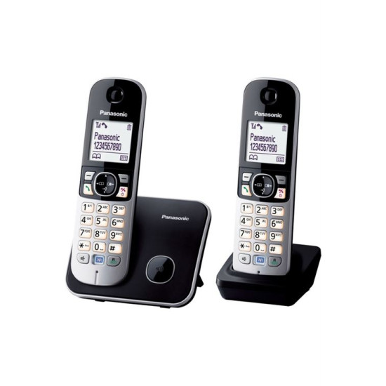 Téléphone Fixe sans fil Panasonic KX-TG6812 Duo Noir