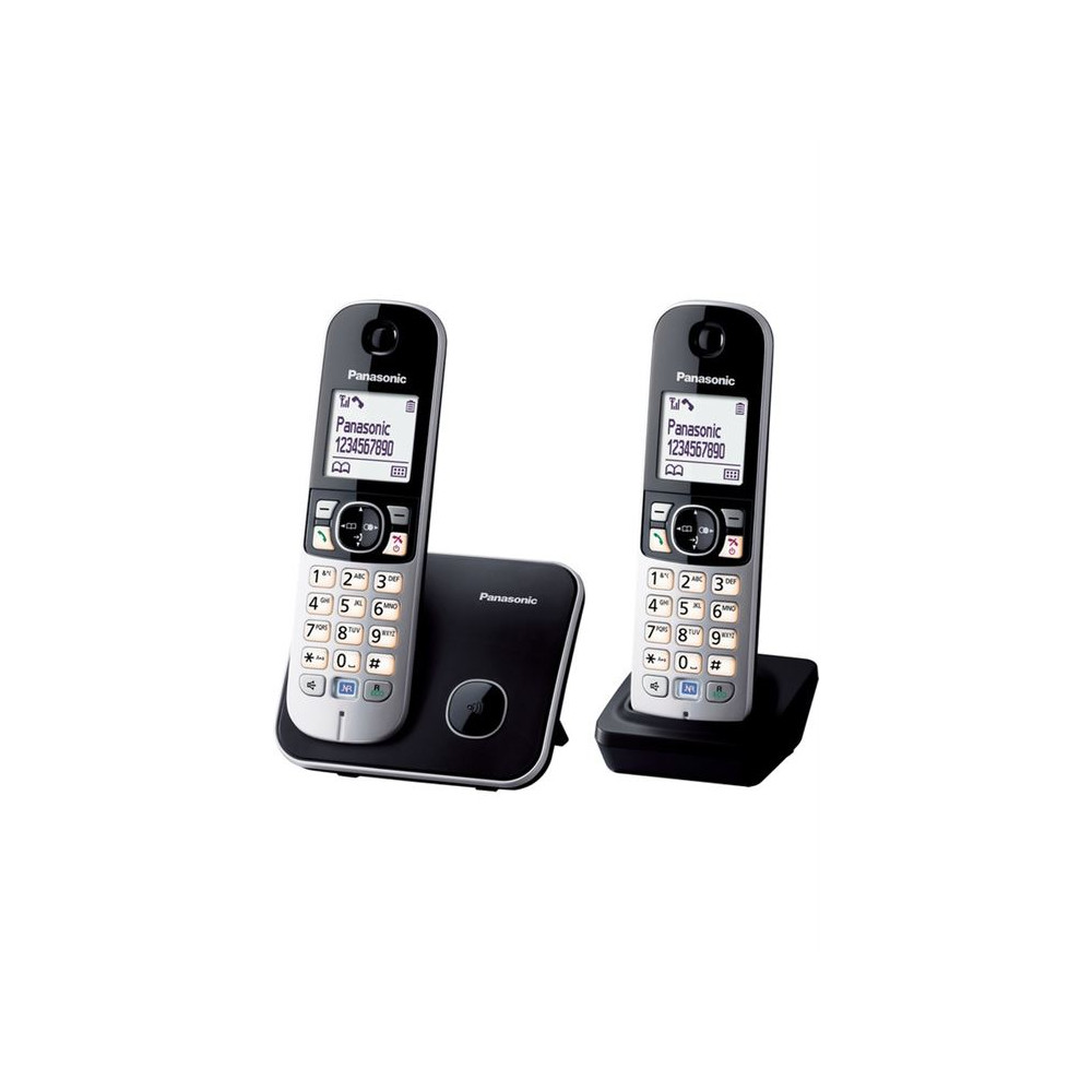 Téléphone Fixe sans fil Panasonic KX-TG6812 Duo Noir