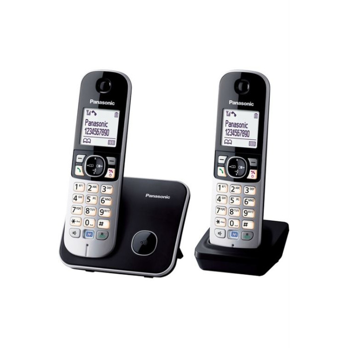 Téléphone Fixe sans fil Panasonic KX-TG6812 Duo Noir
