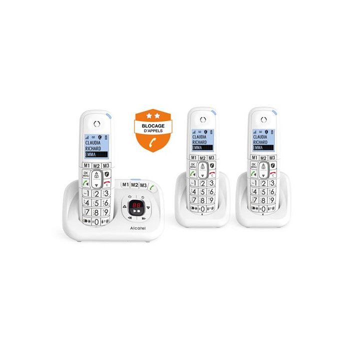 Téléphone fixe sans fil Alcatel XL785 Trio Blanc