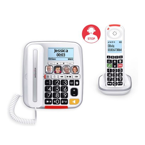 Téléphone sans fil Swissvoice Xtra 3355 Combo Blanc