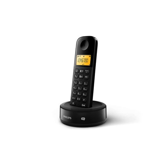 Téléphone fixe sans fil Philips D1651B Noir