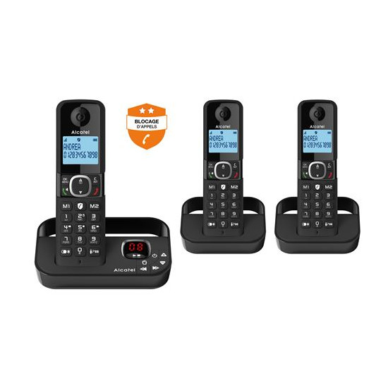 Téléphone fixe sans fil Alcatel F860 Voice Trio Noir