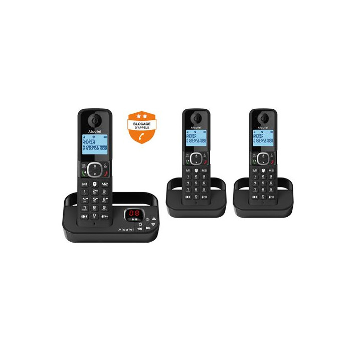 Téléphone fixe sans fil Alcatel F860 Voice Trio Noir