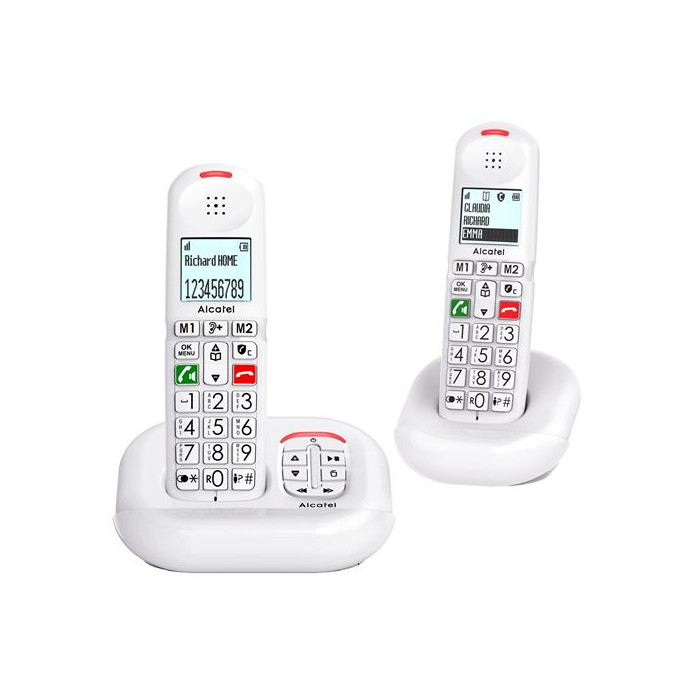 Pack de 2 Téléphones sans fil Alcatel XL685 Voice Duo Blanc