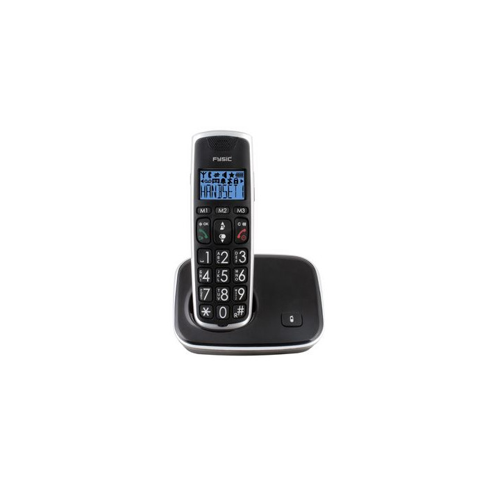 Fysic FX-6000 - Téléphone sans fil sénior grandes touches avec 1 combiné, noir