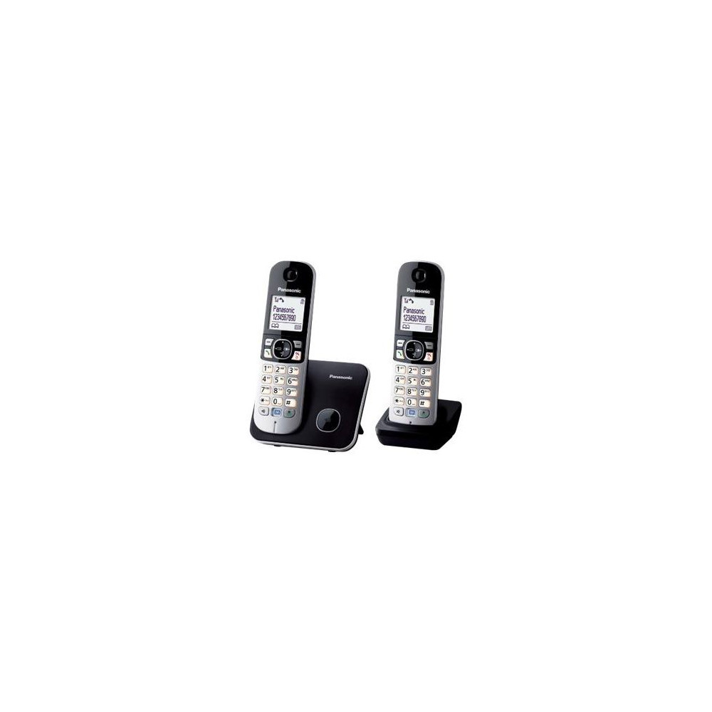 Panasonic KX-TG6812 - Téléphone sans fil avec ID d'appelant - DECTGAP - noir + combiné supplémentaire
