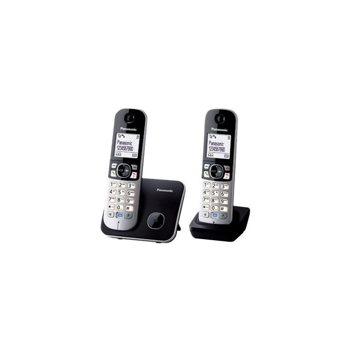 Panasonic KX-TG6812 - Téléphone sans fil avec ID d'appelant - DECTGAP - noir + combiné supplémentaire