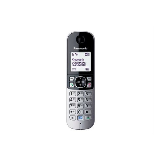 Panasonic KX-TG6821 - Téléphone sans fil - système de répondeur avec ID d'appelant - DECT - noir
