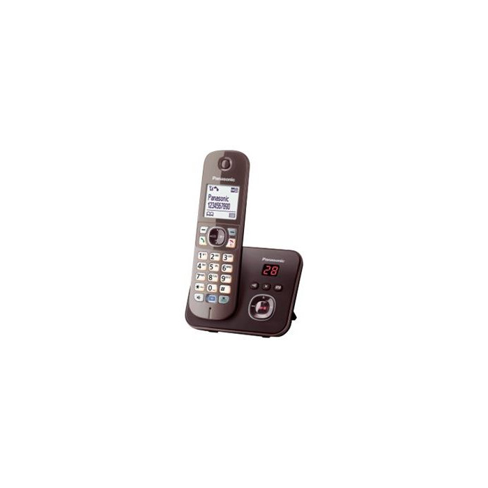 Panasonic KX-TG6821 - Téléphone sans fil - système de répondeur avec ID d'appelant - DECT - Marron mocca