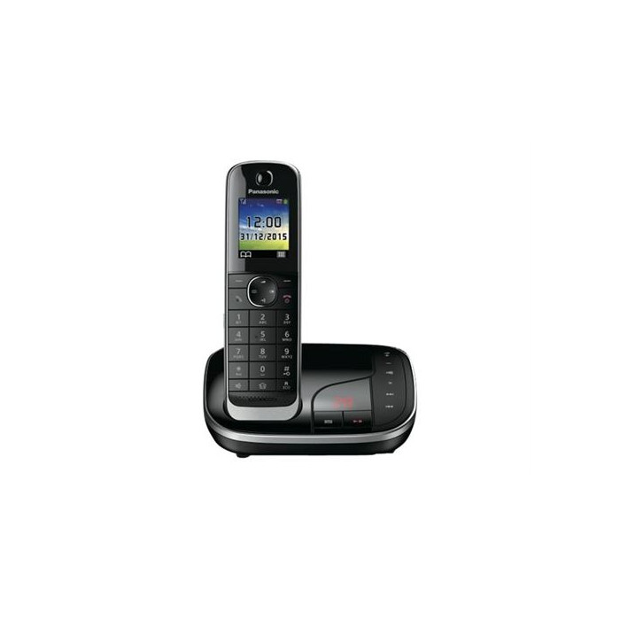 Panasonic KX-TGJ320GB - Téléphone sans fil - système de répondeur avec ID d'appelant - DECT - noir
