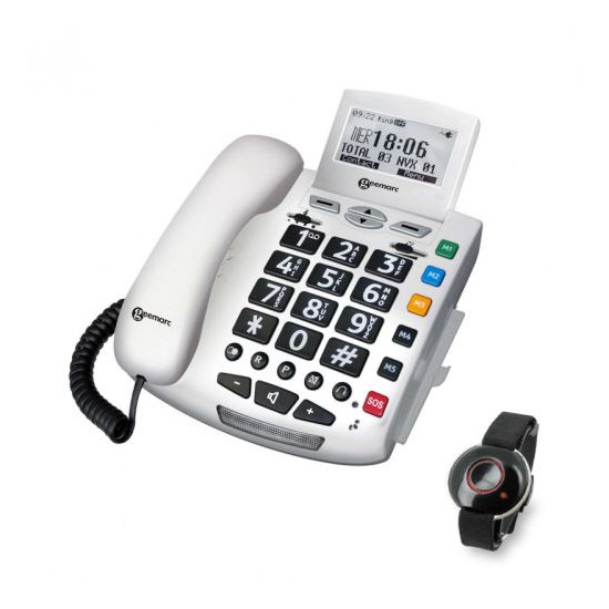 Geemarc Serenities - Téléphone filaire avec ID d'appelant/appel en instance