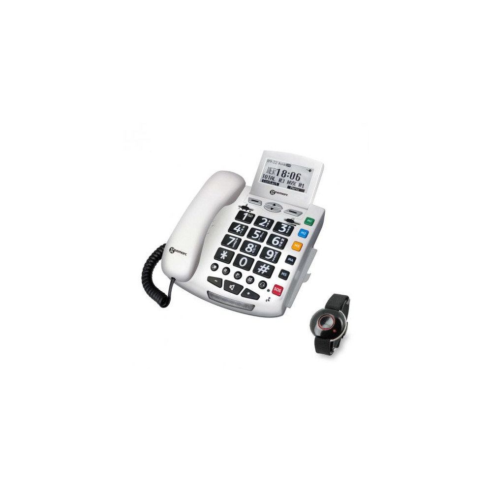 Geemarc Serenities - Téléphone filaire avec ID d'appelant/appel en instance