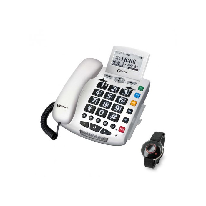 Geemarc Serenities - Téléphone filaire avec ID d'appelant/appel en instance