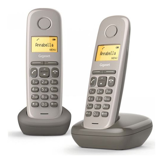 Gigaset A170 Duo - Téléphone sans fil avec ID d'appelant - ECO DECTGAP - ombre + combiné supplémentaire