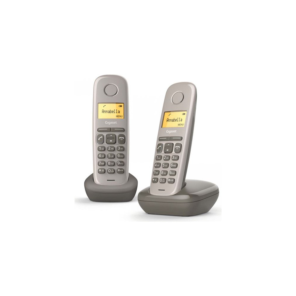 Gigaset A170 Duo - Téléphone sans fil avec ID d'appelant - ECO DECTGAP - ombre + combiné supplémentaire