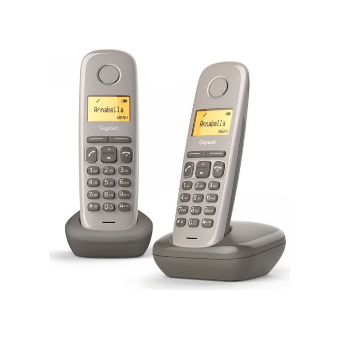 Gigaset A170 Duo - Téléphone sans fil avec ID d'appelant - ECO DECTGAP - ombre + combiné supplémentaire