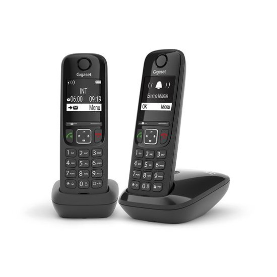 Téléphone analogique Gigaset AS690 Duo DECT Noir