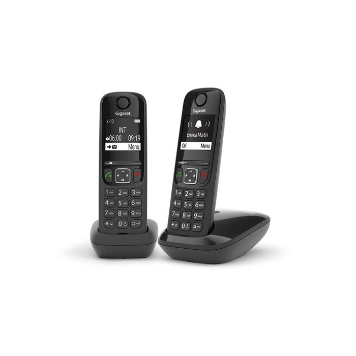 Téléphone analogique Gigaset AS690 Duo DECT Noir