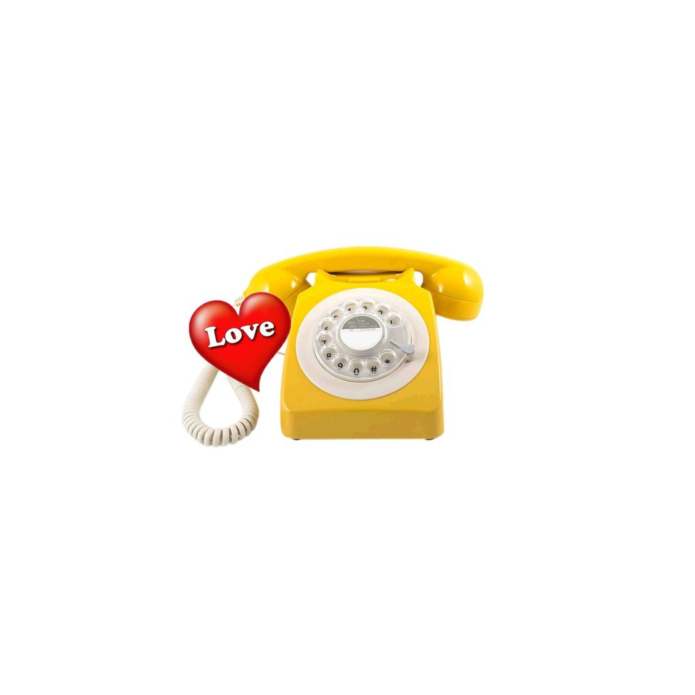 Téléphone rétro GPO 746 moutarde - Fnac.com