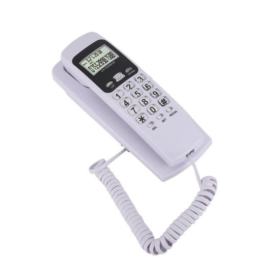 Mini Téléphone Fixe Mural T555 - Blanc