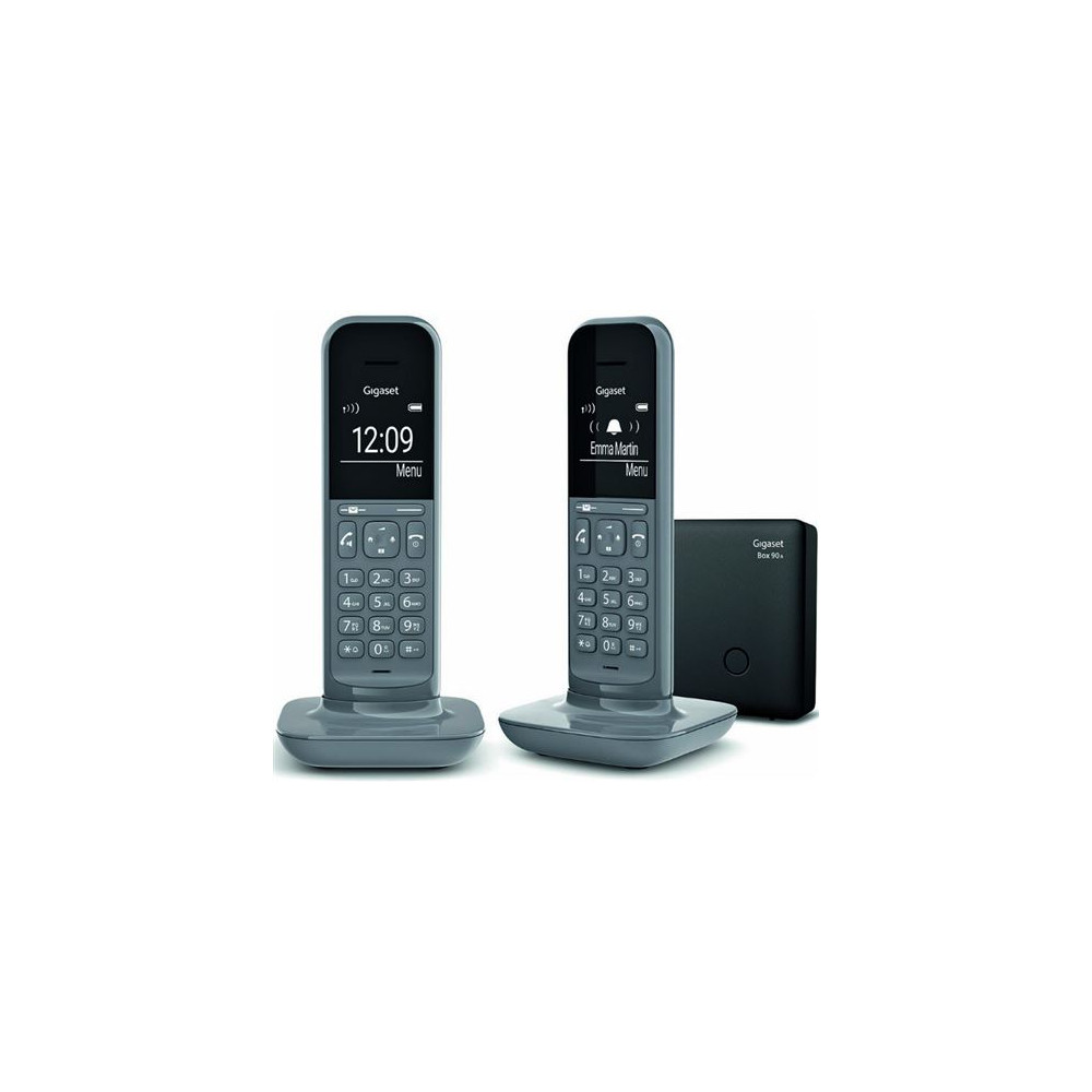 Gigaset CL390A Duo - Téléphone sans fil - système de répondeur avec ID d'appelant - ECO DECTGAP - gris foncé + combiné supplémen