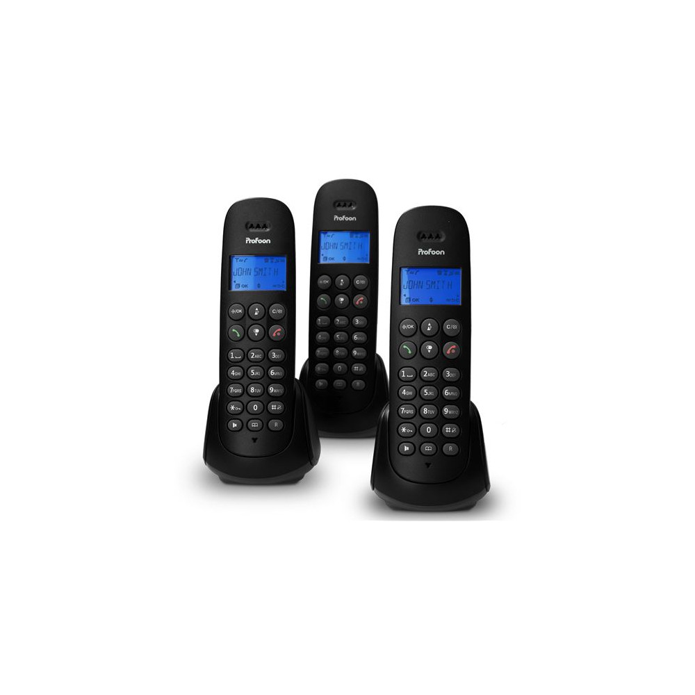 Profoon PDX-300 TRIPLE - Téléphone sans fil noir
