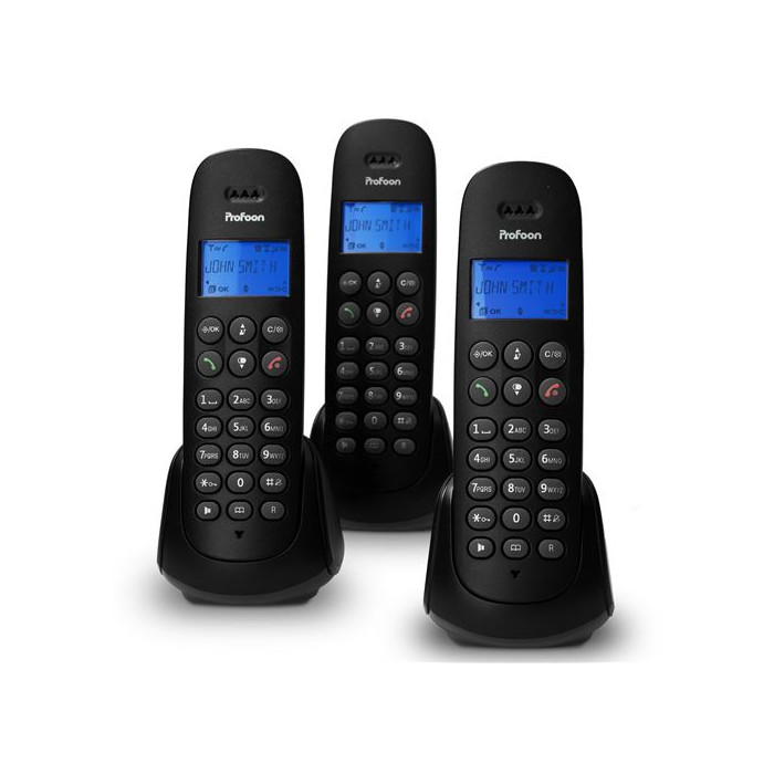 Profoon PDX-300 TRIPLE - Téléphone sans fil noir