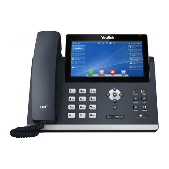 Yealink SIP-T48U - Téléphone VoIP - (conférence) à trois capacité d'appel - SIP, SIP v2, SRTP - 16 lignes - gris classique