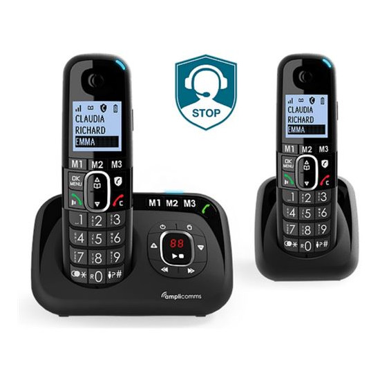 Téléphones fixes DUO répondeur Amplicomms 1582
