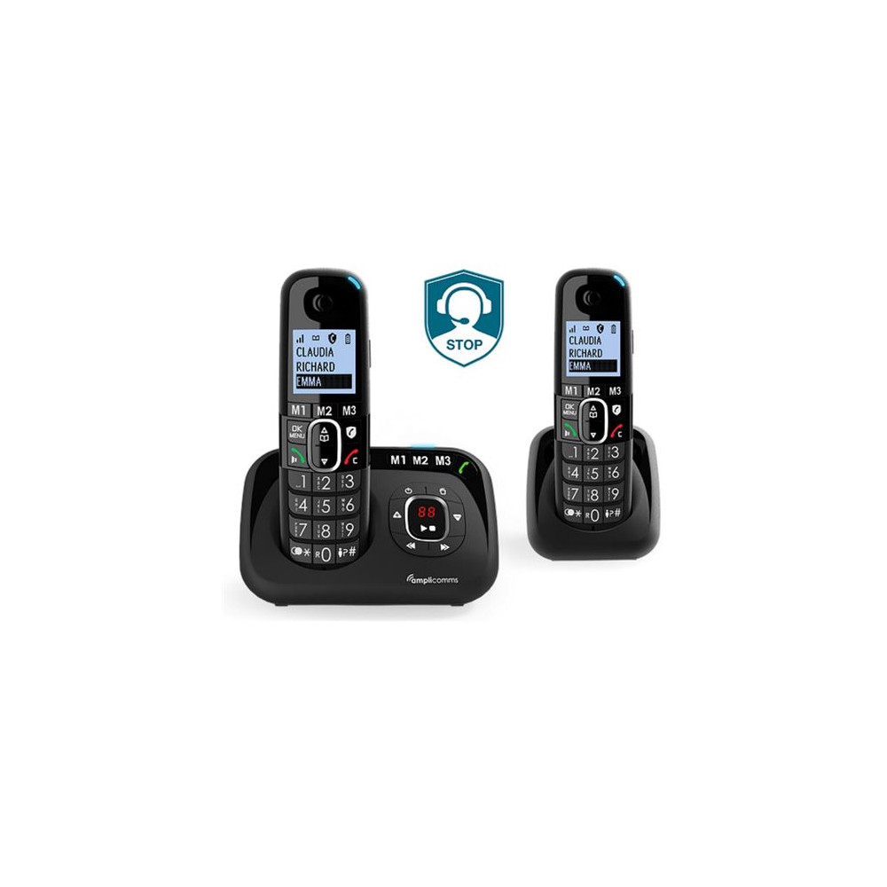 Téléphones fixes DUO répondeur Amplicomms 1582