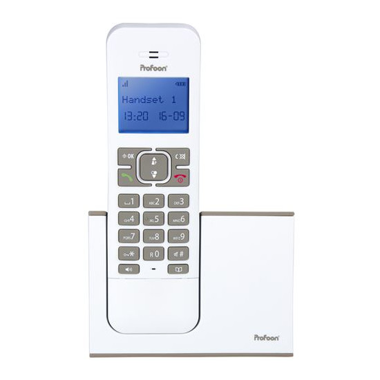 Profoon PDX-8400TE - Téléphone sans fil blanc/taupe