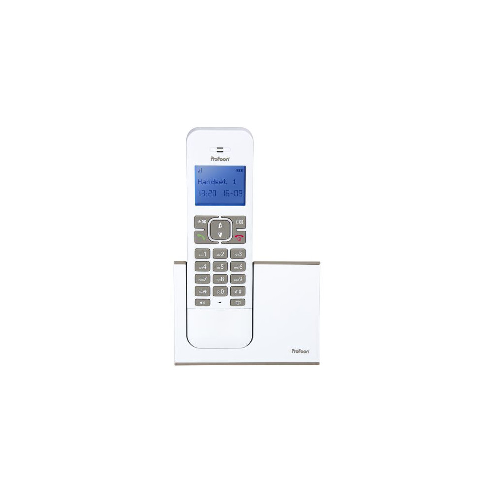 Profoon PDX-8400TE - Téléphone sans fil blanc/taupe