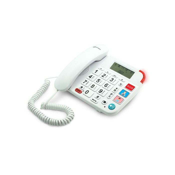 Geemarc Dallas 20 - Téléphone fixe filaire à grosses touches pour seniors