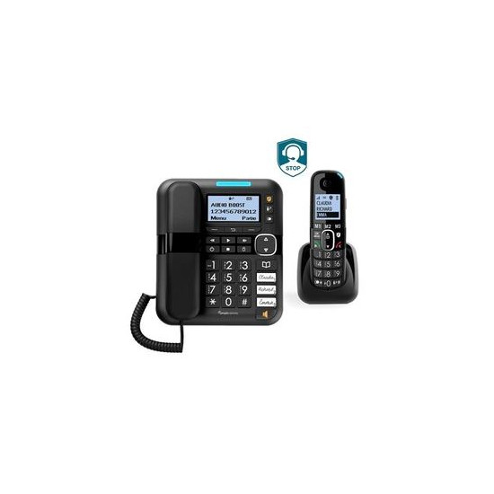 Téléphone fixe filaire amplicomms 1580 combo