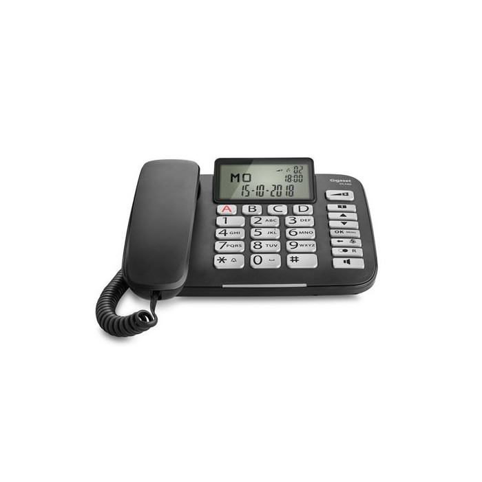 Téléphone Gigaset DL580 Téléphone analogique Identification de l'appelant Noir