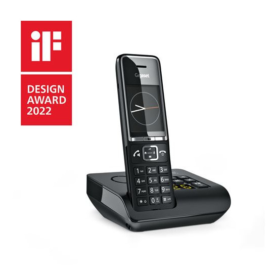Téléphone analogique Gigaset GIG550AMBLK DECT avec identification de l'appelant Noir