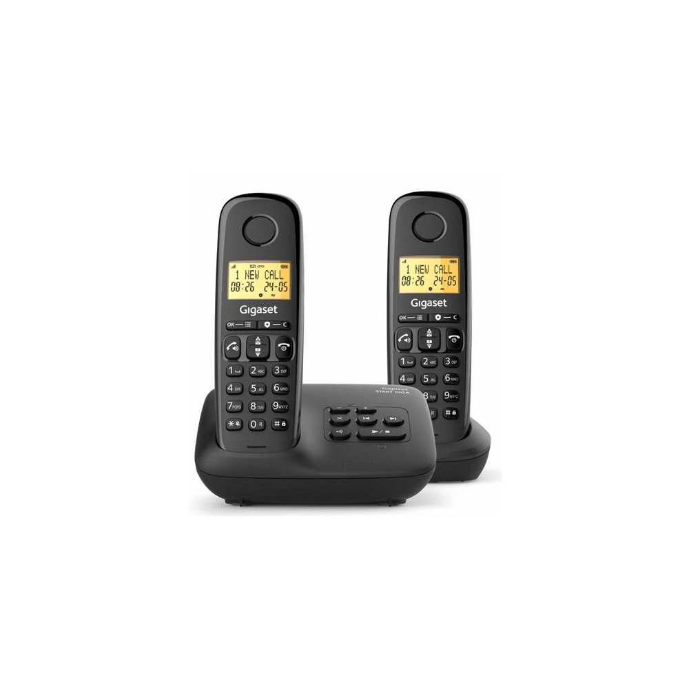 Gigaset Basic 100A Duo Noir - Téléphone Sans Fil