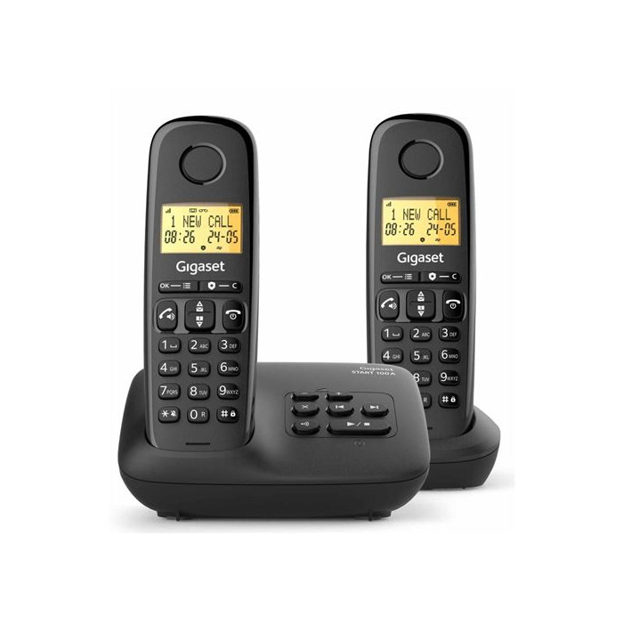Gigaset Basic 100A Duo Noir - Téléphone Sans Fil