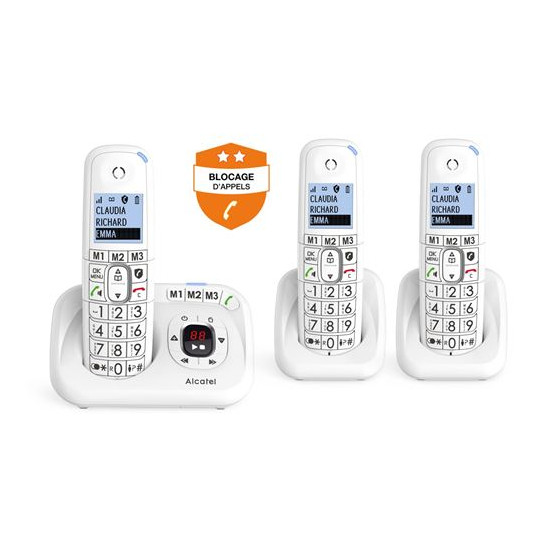 Téléphone fixe sans fil Alcatel XL785 Trio Blanc