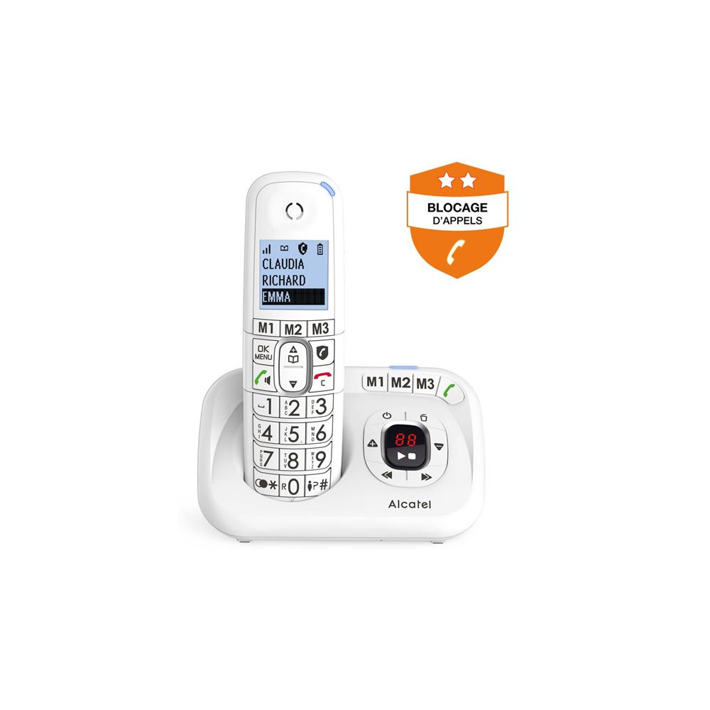 Téléphone fixe sans fil Alcatel XL785 Blanc
