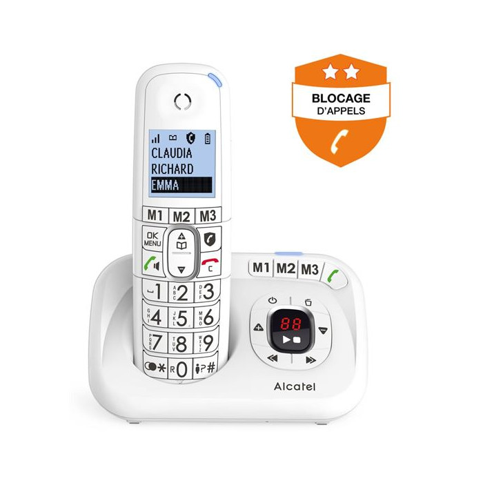 Téléphone fixe sans fil Alcatel XL785 Blanc