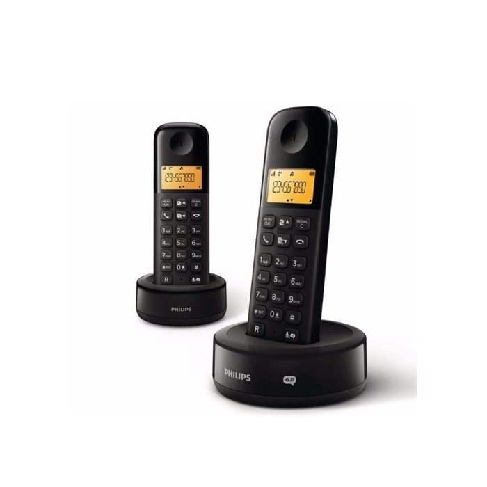 Téléphone fixe sans fil Philips D1652B Noir
